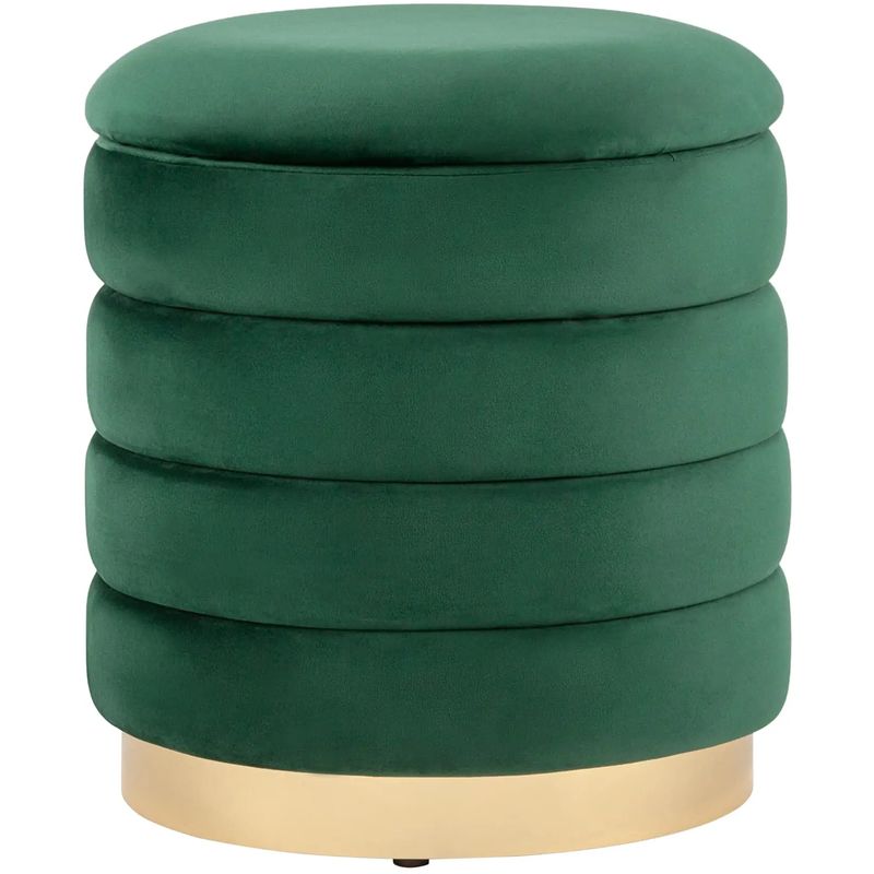 Пуф с ящиком Charlotte изумрудный Glossy Velor