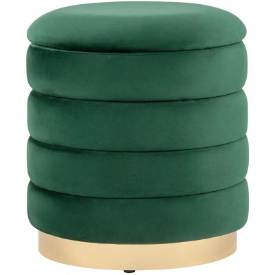 Пуф с ящиком Charlotte изумрудный Glossy Velor