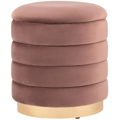 Пуф с ящиком Charlotte пыльно-розовый Glossy Velor