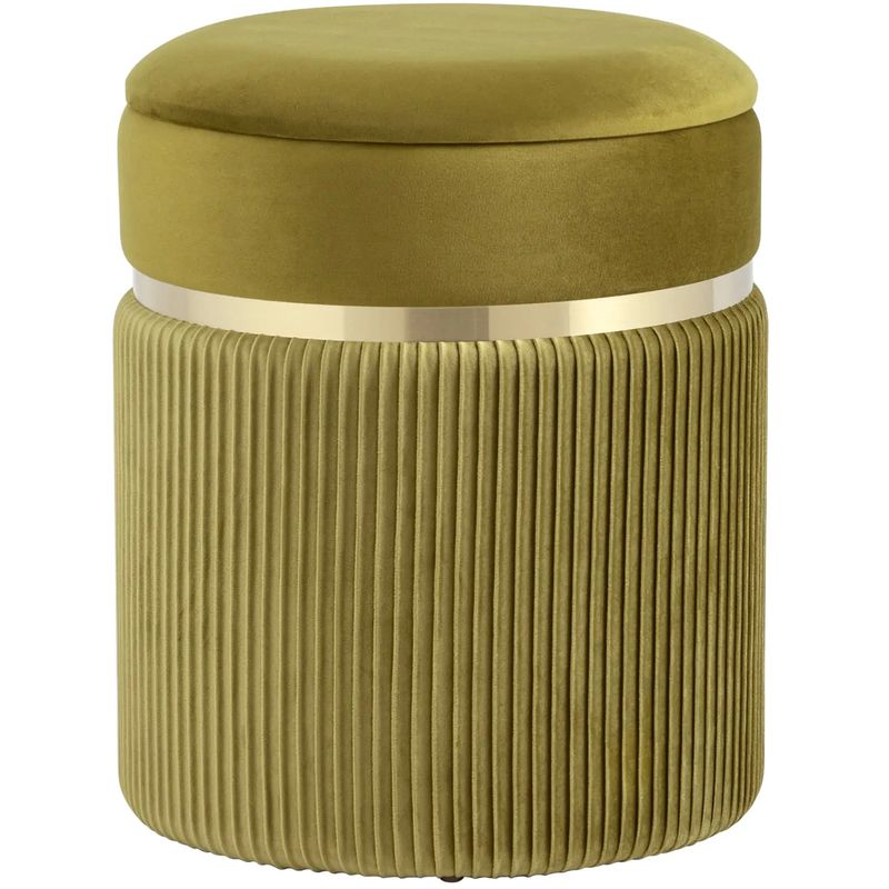 Пуф с ящиком оливковый Glossy Velor