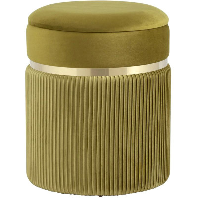 Пуф с ящиком оливковый Glossy Velor