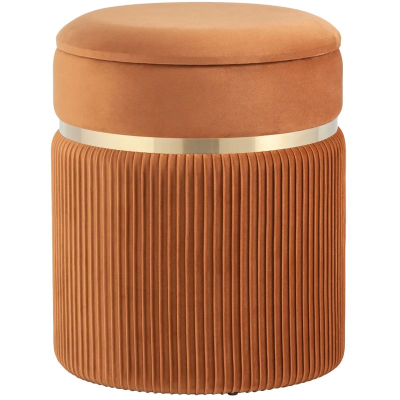 Пуф с ящиком оранжевый Glossy Velor