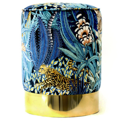 Пуф Синий Орнамент Sabie Forest Tanzanite Pouffe