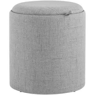 Пуф-столик с ящиком рогожка серый  Bianca высота 44 см