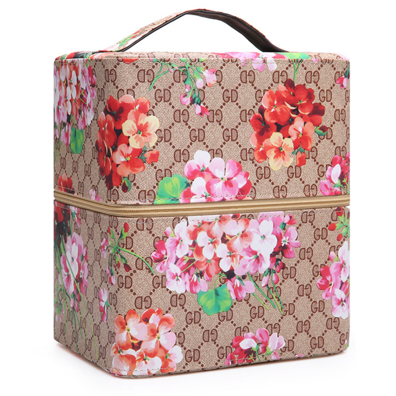 Раздвижной Бокс для косметики с цветочным орнаментом стиль Gucci
