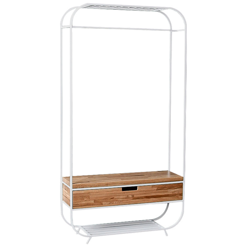 Рейл с выдвижным ящиком Ewing White Industrial Metal Rust Clothes Rail