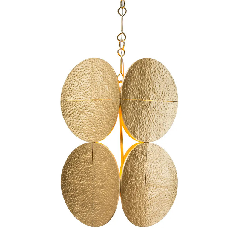 Светильник Shine by S.H.O HALO PENDANT - Modern Gold Leaf Chandelier with Brass Chain
