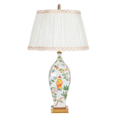 Светильник белый фарфоровый с принтом Gianyu