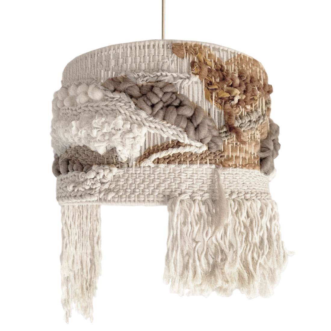 Светильник вязаный природной формы