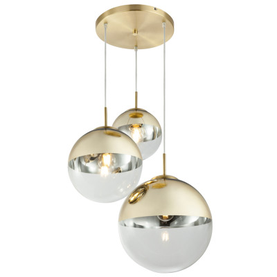 Светильник подвесной Mirror Ball Gold 3 плафона