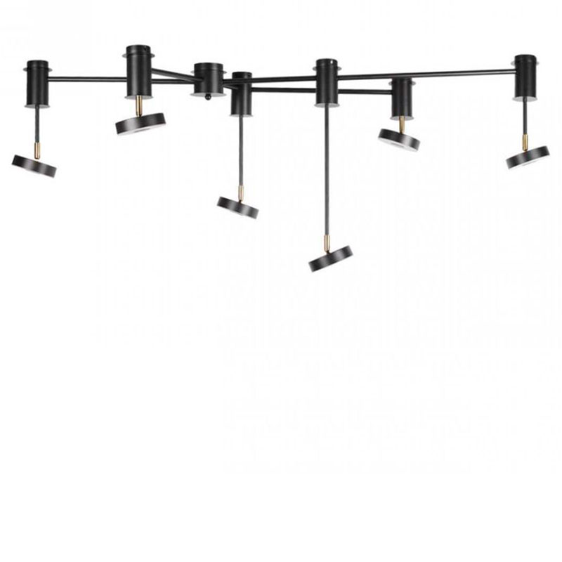 Светильник потолочный Flexible soffits черный 6 плафонов