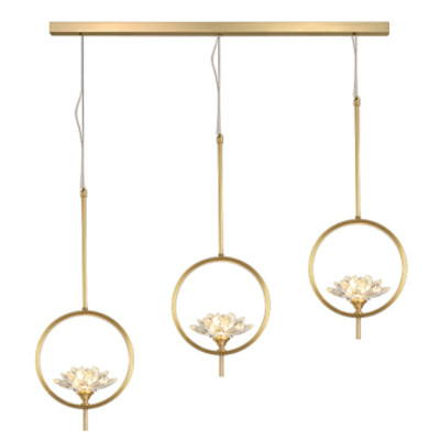 Светильник Хрустальные Цветы Лотоса Lotus flower Clear Glass lamp 3