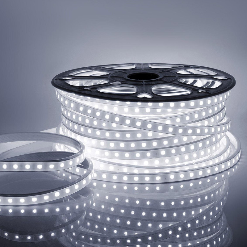 Светодиодная влагозащищенная лента 6W/m 60LED/m 2835SMD холодный белый 50M