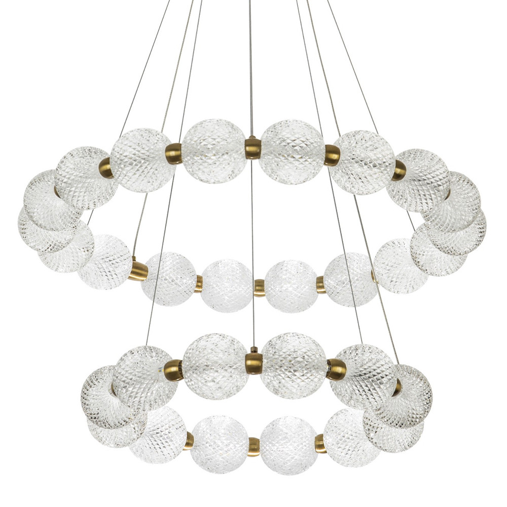 Светодиодная двухъярусная кольцевая люстра Crystal Globule Chandelier