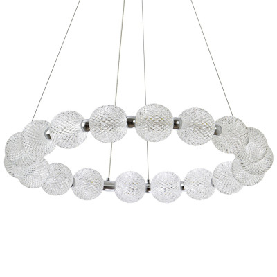 Светодиодная кольцевая люстра с круглыми плафонами Crystal Globule Chandelier Chrome