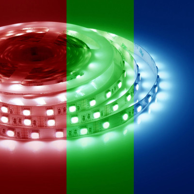 Светодиодная лента 14,4W/m 60LED/m 5050SMD разноцветная 5M