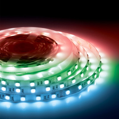 Светодиодная лента 15W/m 60LED/m 5050SMD разноцветная 5M