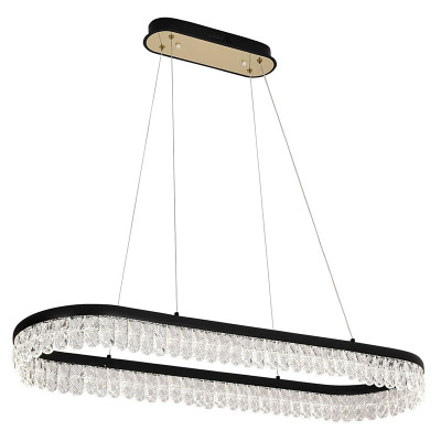 Светодиодная люстра овальной формы Pettico Black