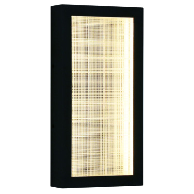 Светодиодное прямоугольное бра из металла черного цвета Lattice Lux