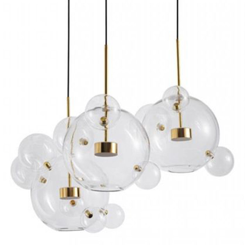 Светодиодный светильник Giopato & Coombes Bubble Chandelier Gold Circle 3 плафона