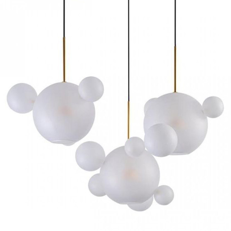 Светодиодный светильник Giopato & Coombes Bubble Chandelier Linear матовое белое стекло 3 плафона