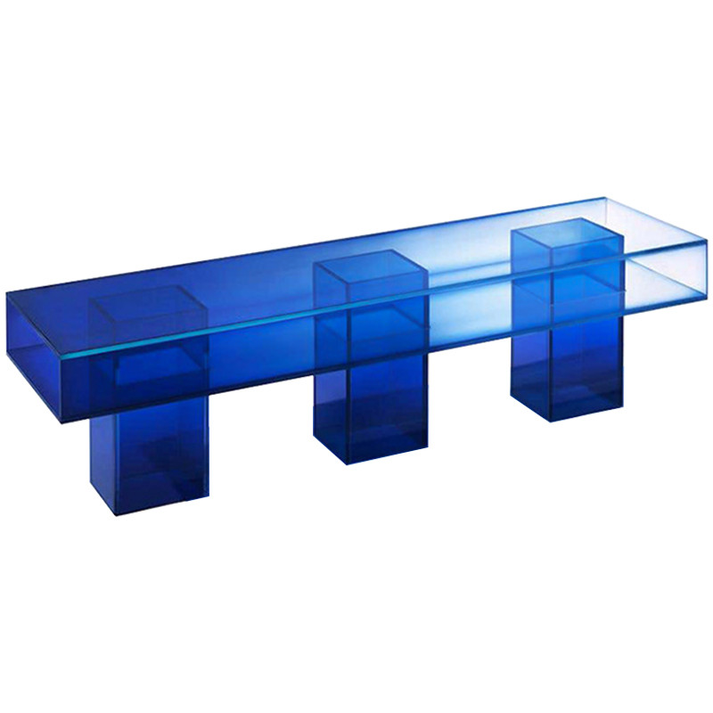Синяя Банкетка из акрила Null Bench Hot Blue дизайн Studio Buzao