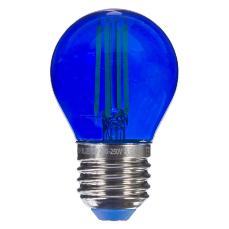 Синяя прозрачная лампочка LED E27 5W