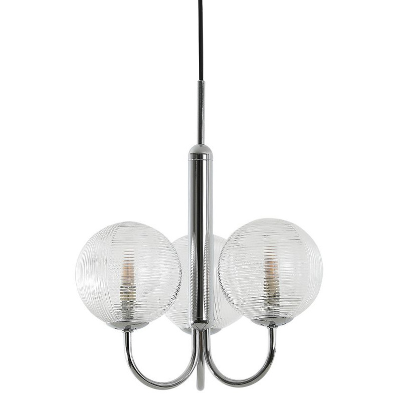 Современная люстра Perforated Glass 3 лампы Хром