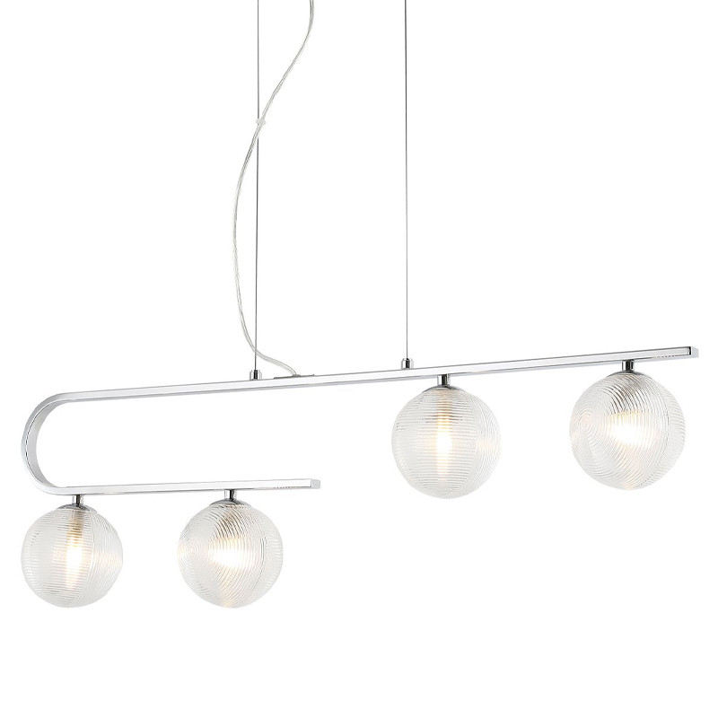 Современная люстра Perforated Glass 4 лампы Хром