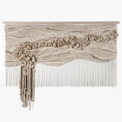 Современное Текстильное Панно "Река и Камни"