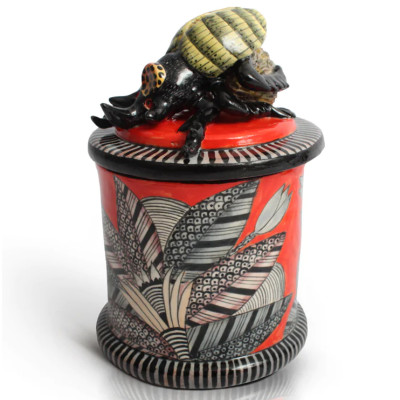 Сосуд с Крышкой красный Dung Beetle Candle Of Hope