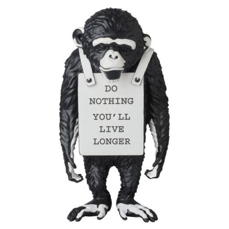 Статуэтка Banksy Lying Monkey Black and White