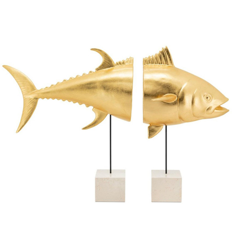 Статуэтка Tuna With Marble Bases Goldleaf