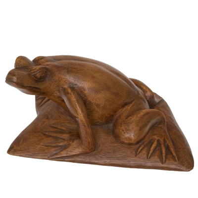 Статуэтка деревянная в виде лягушки Frog on a Rock