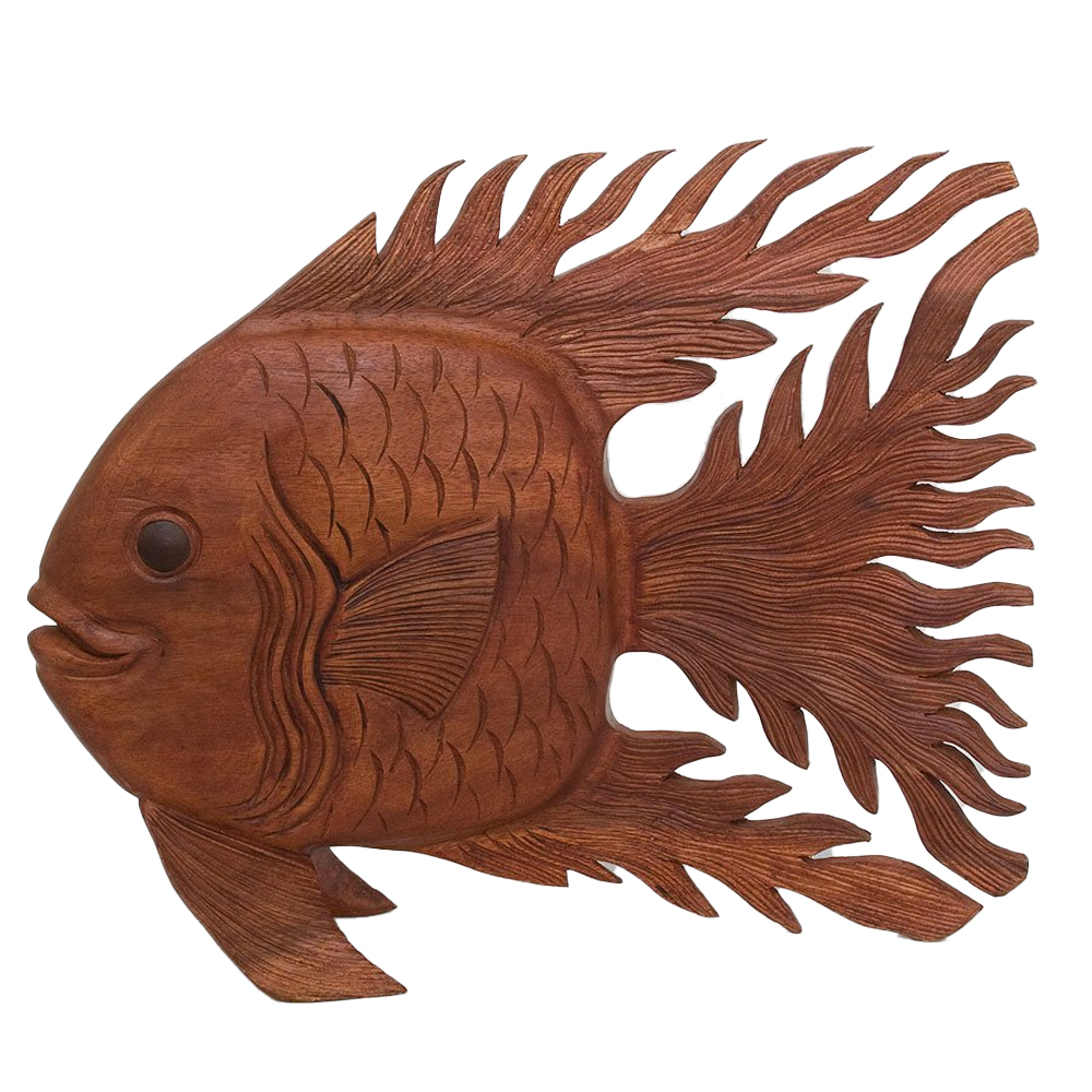 Статуэтка рыба из дерева суар Gold fish