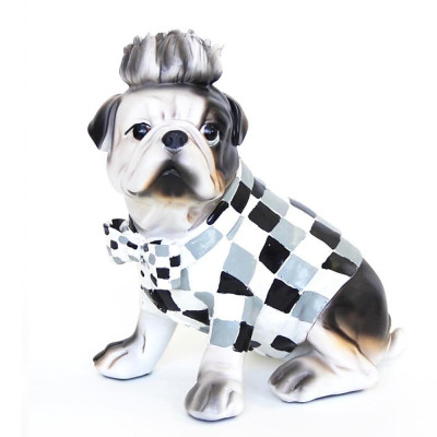 Статуэтка собака в клетчатой куртке Fashionable Dogs Cell