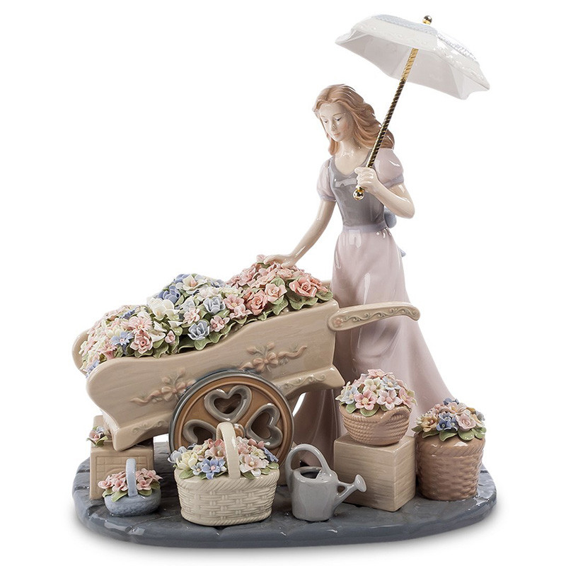 Статуэтка фарфоровая Девушка с цветами Charming Statuette