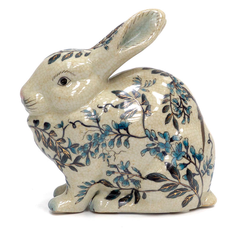 Статуэтка фарфоровая Заяц белая с орнаментом Bunny