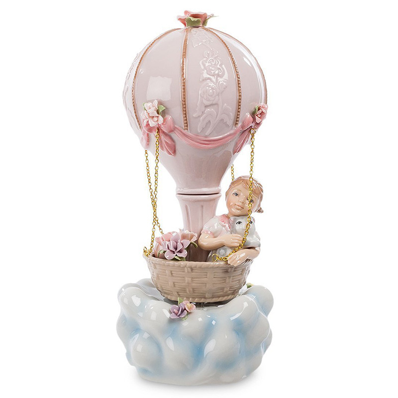 Статуэтка фарфоровая музыкальная Девочка на воздушном шаре Charming Statuette