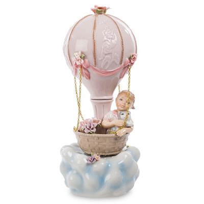Статуэтка фарфоровая музыкальная Девочка на воздушном шаре Charming Statuette