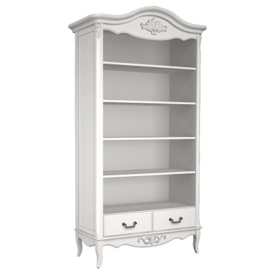 Стеллаж белый из массива бука с 5-ю полками White Provence