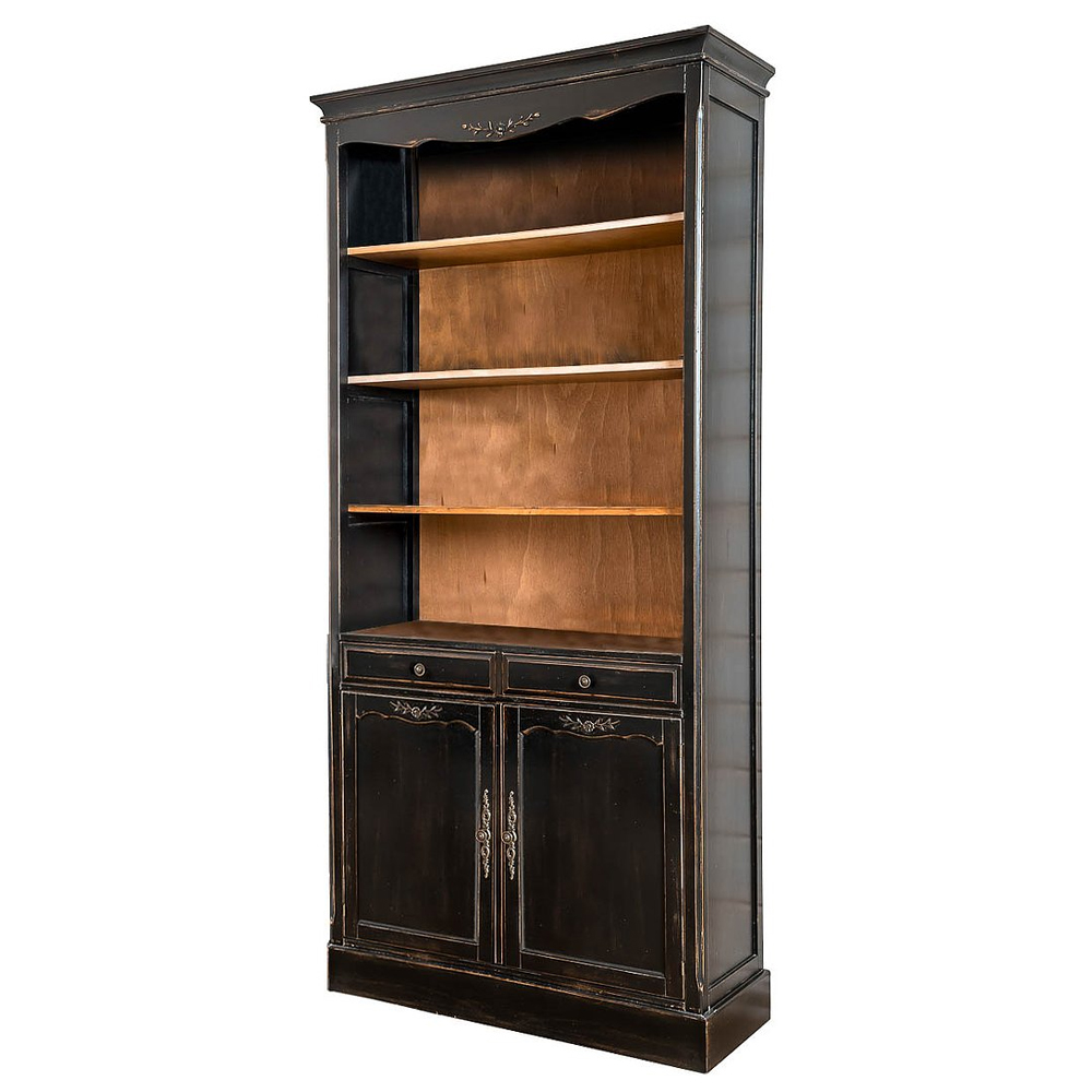 Стеллаж книжный с 4-мя полками и 2-мя ящиками с состаренным эффектом Vintage