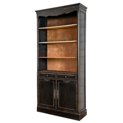 Стеллаж книжный с 4-мя полками и 2-мя ящиками с состаренным эффектом Vintage