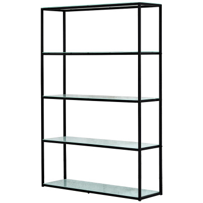 Стеллаж металлический со стеклянными полками Hebert Marble Glass Rack