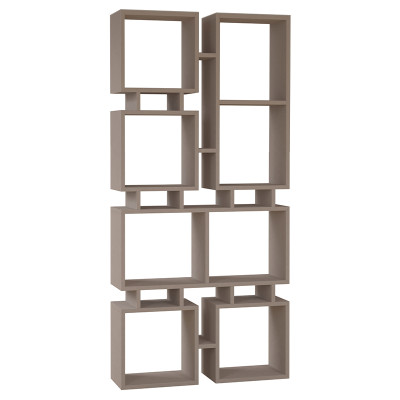 Стеллаж прямой бежево-серый с 8-ю открытыми полками RAIL BOOKCASE NO.1 LIGHT MOCHA