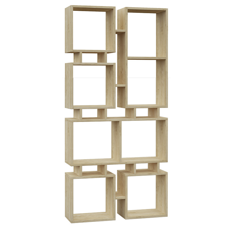 Стеллаж прямой цвета древесины с 8-ю открытыми полками RAIL BOOKCASE NO.1 OAK