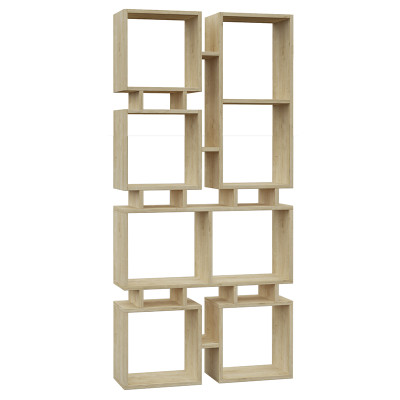 Стеллаж прямой цвета древесины с 8-ю открытыми полками RAIL BOOKCASE NO.1 OAK