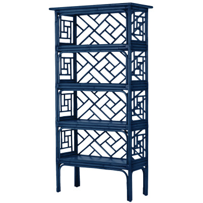Стеллаж Синий Bamboo Chippendale Etagere Blue