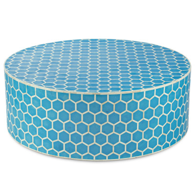 Стол бирюзовый кость верблюда Bone Inlay Honeycomb Coffee Table