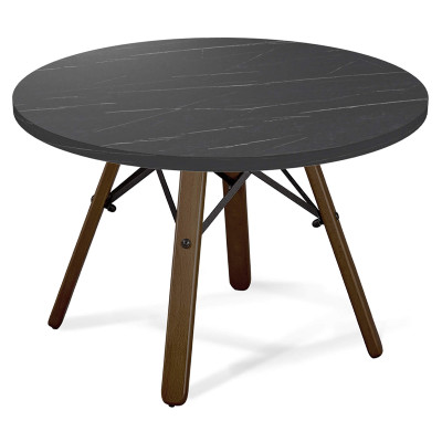 Стол журнальный c круглой столешницей на четырех коричневых ножках Charm Coffee Table